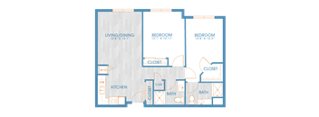 The Residences at Stone Creek in Milton, Washington Two Bedroom Floor Plan