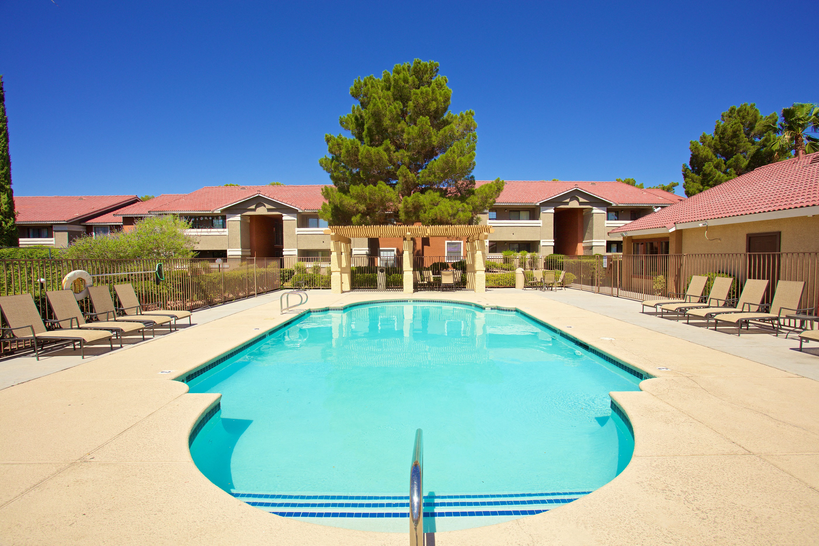 Relaxing Swimming Pool With Sundeck at Sky Court Harbors at The Lakes Apartments, Las Vegas, Nevada