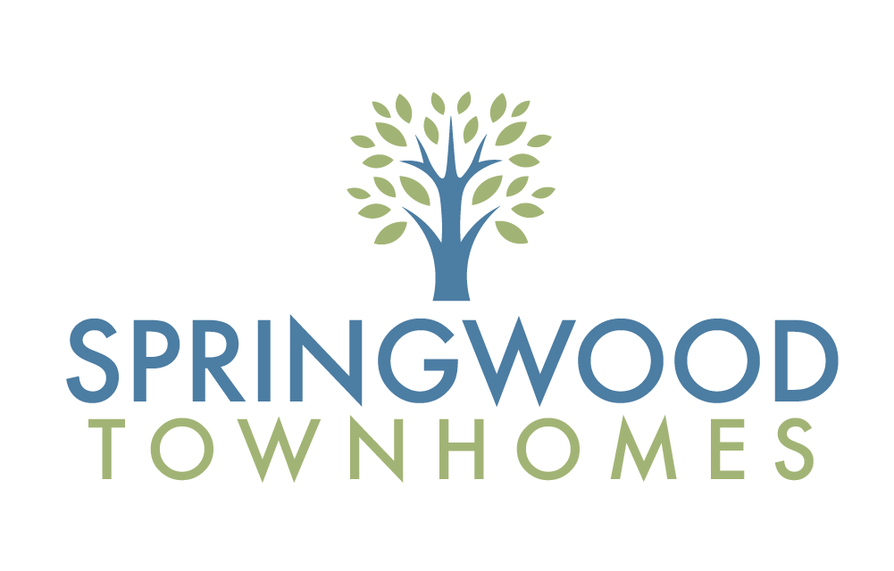 Springwood Townhomes logo with a tree and green leaves.