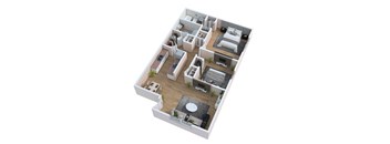 2 Bed 2 Bath Floorplan at Seaside Villas Apartments, St Augustine, FL