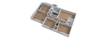 3 Bed Floorplan at Springwood Townhomes, Tallahassee, FL, 32303