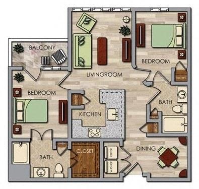 Kessler Floor Plan at Aventine at Kessler Park, Texas
