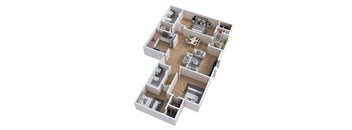 Three Bedroom Floorplan at Borgata Condominiums, Las Vegas, NV, 89103