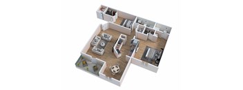 2 Bed 2 Bathroom Floorplan at Borgata Condominiums, Las Vegas