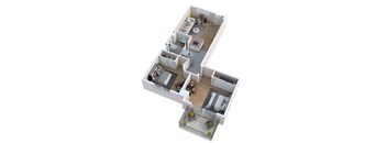 bedroom floor plan of a 2100 sq ft apartment
