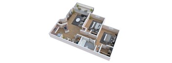 bedroom floor plan of a 2100 sq ft apartment