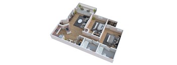 bedroom floor plan of a 2100 sq ft apartment