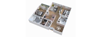 a floor plan of a house with a bedroom and a living room
