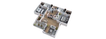 bedroom floor plan of a 2100 sq ft house