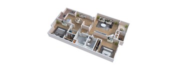 a floor plan of a house with a bedroom and a living room