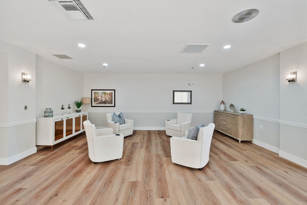 a living room with two chairs at Azure Point at Encinitas, Encinitas, CA