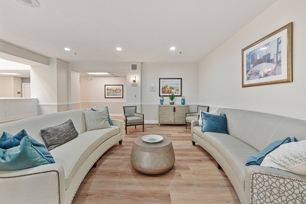 a living room with two couches and a coffee table at Azure Point at Encinitas, California, 92024