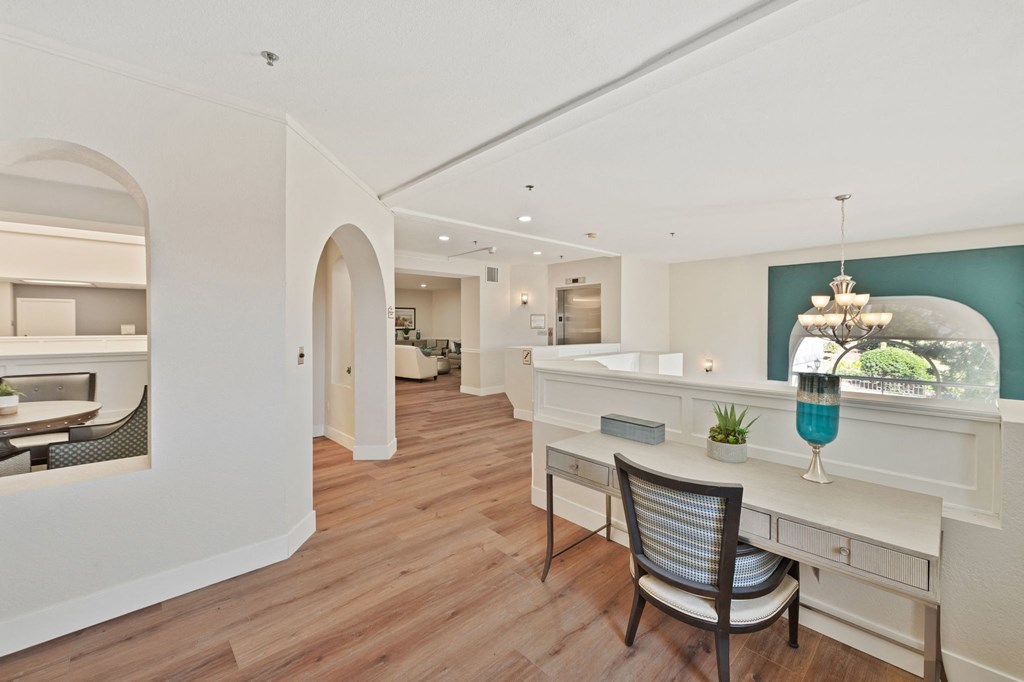 desk and living area at Azure Point at Encinitas, Encinitas, CA