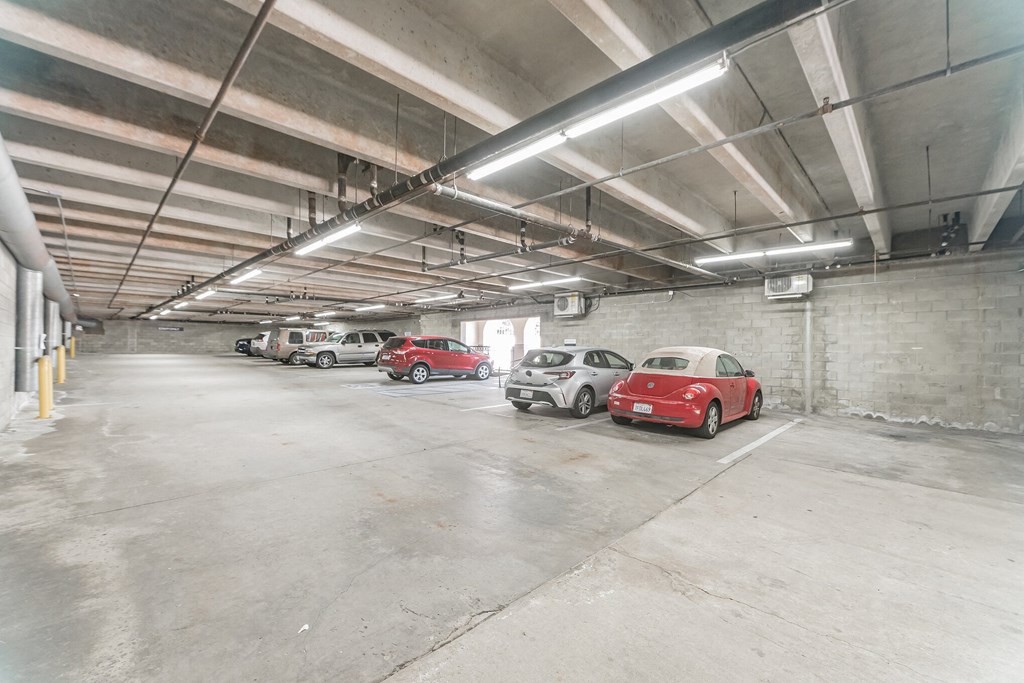 a parking garage with cars in it at Azure Point at Encinitas, Encinitas California