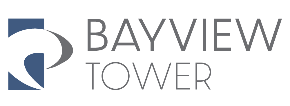 The image is a logo for Bayview Tower.