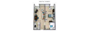 a1 floor plan  1 bedroom with 1 bathroom