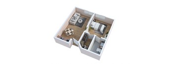 bedroom floor plan an in 3d