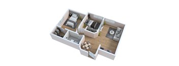 bedroom floor plan an open plan living room and kitchen with a dining area and a kitchen island