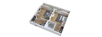 one bed suite floor plan at The Riverview (55+), California