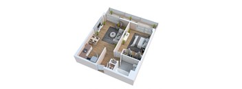 one bedroom floor plan at The Riverview (55+), Sacramento