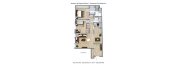 Aventine at Daytona Beach - Sandpoint Two Bedroom floor plan.