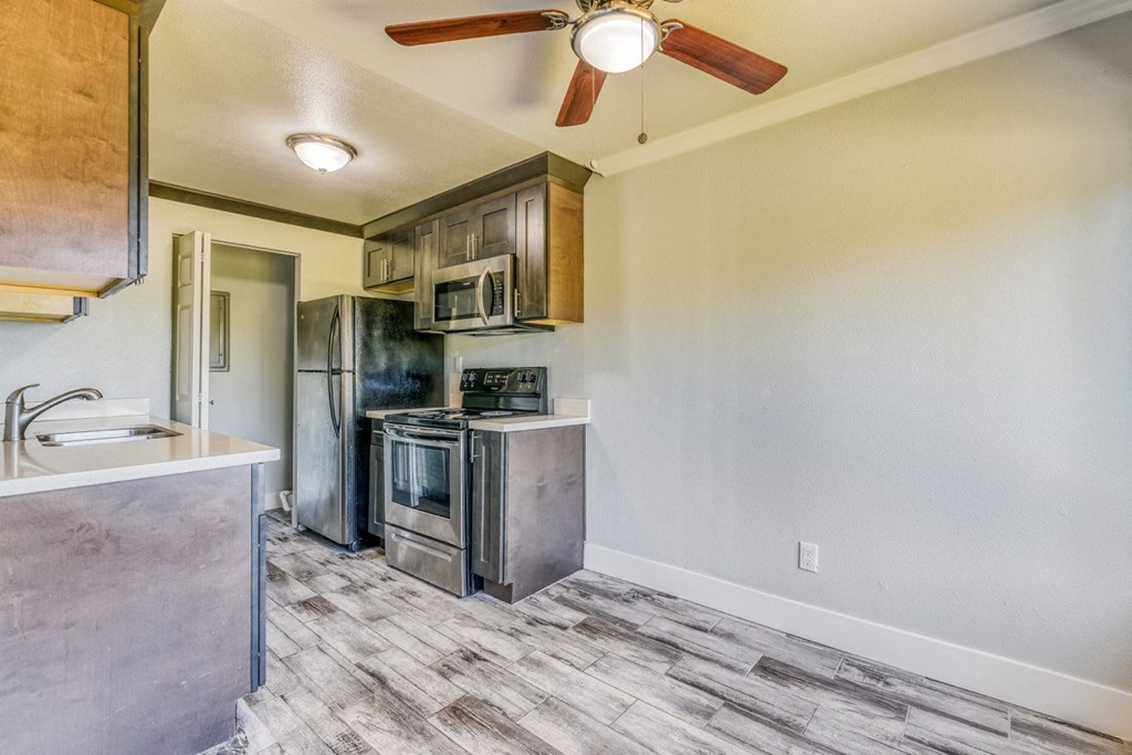 the kitchen is clean and ready for us to use