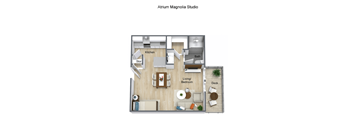 Studio floor plan at The Atrium at Carmichael Apartments, Carmichael, CA,32303