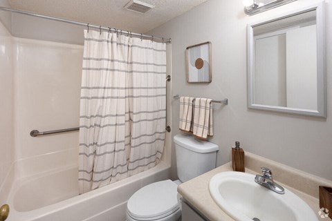 a bathroom with a sink toilet and a shower