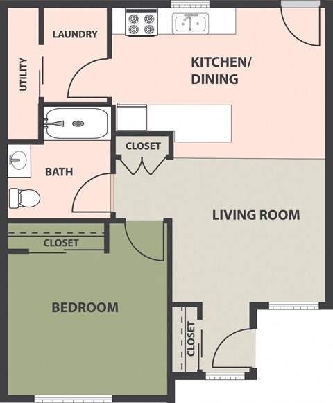 1 Bedroom, 1 Bath, Garden