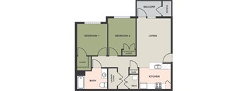 2 Bedroom, 1 Bath, Flat