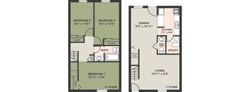 3 Bedroom, 1.5 Bath