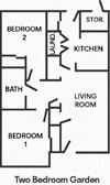 2-Bedroom, 1-Bath