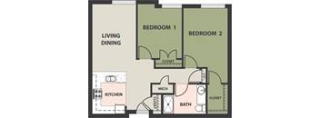 2-Bedroom, 1-Bath