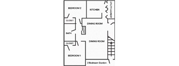 2 Bedroom, 1 Bath