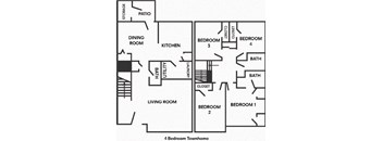 4 Bedroom, 2 1/2 Bath Townhome