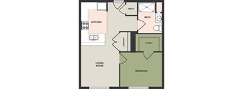 1 Bedroom, 1 Bath, HC