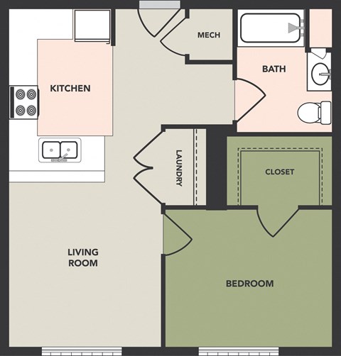 1 Bedroom, 1 Bath