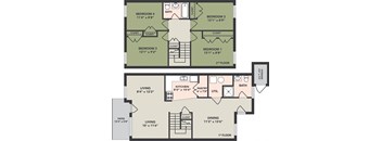 Sawyer Manor, 2 Bedroom, 2 Bath, Townhome 4B