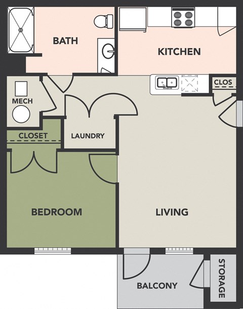 1 Bedroom, 1 Bath, Accessible