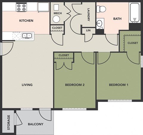 2-Bedroom, 1-Bath