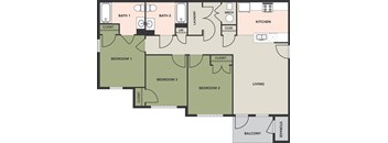 3-bedroom, 2-bath