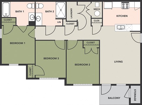 3 Bedroom, 2 Bath, Accessible