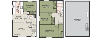 Trevitt Heights, 4 Bedroom, 1-1/2 Bath, 4A