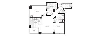 2 Bed 1.5 Bath Floorplan C | 1,080 Sq. Ft. at Flair Tower Apartments, Chicago Illinois