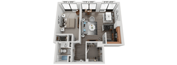 1 Bed 1 Bath  Floor Plan | 840 Sq. Ft. at The Montrose Apartments in Chicago, IL
