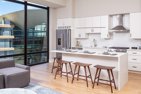 A kitchen with white cabinets at 365 Nicollet, Minneapolis, MN, Manchester