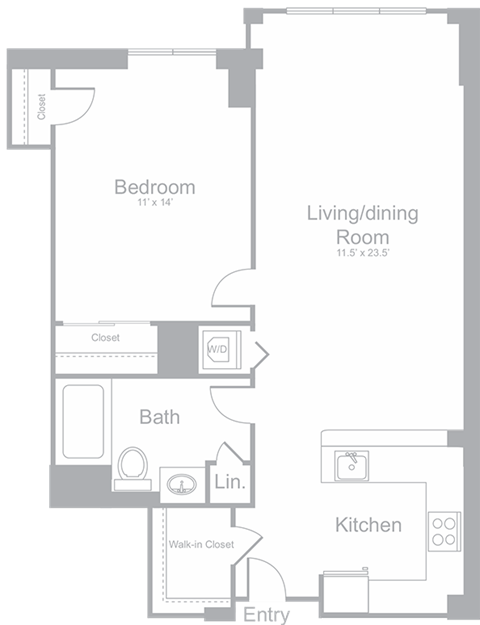 A2 One Bedroom One Bath Foor Plan | 777 Sq. Ft. at Amelia, Quincy