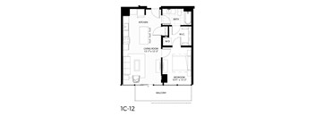 A5 Floor plan | 697  Sq. Ft. at 365 Nicollet, Minneapolis, Manchester