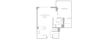 A5 One Bedroom One Bath Floor Plan | 822 Sq. Ft. at Amelia, Quincy