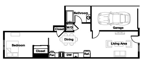 1 bed 1 bath 1E Floor Plan | 1,023 Sq. Ft. at L Seven, San Francisco, 94103